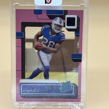 2022 Panini Donruss Clearly Football, James Cook Rated Rookie, Purple /175, #65