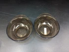 Vintage Pyrex England Amber Brown 2 Small Casserole Multi-Use Bowls With Handle