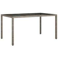 Garden Dining Table Gray 59.1" x 35.4" x 29.5" Poly rattan