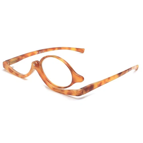 Makeup Reading Glasses Flip Down Magnifying Cosmetic Readers Brown Tortoise +1.0