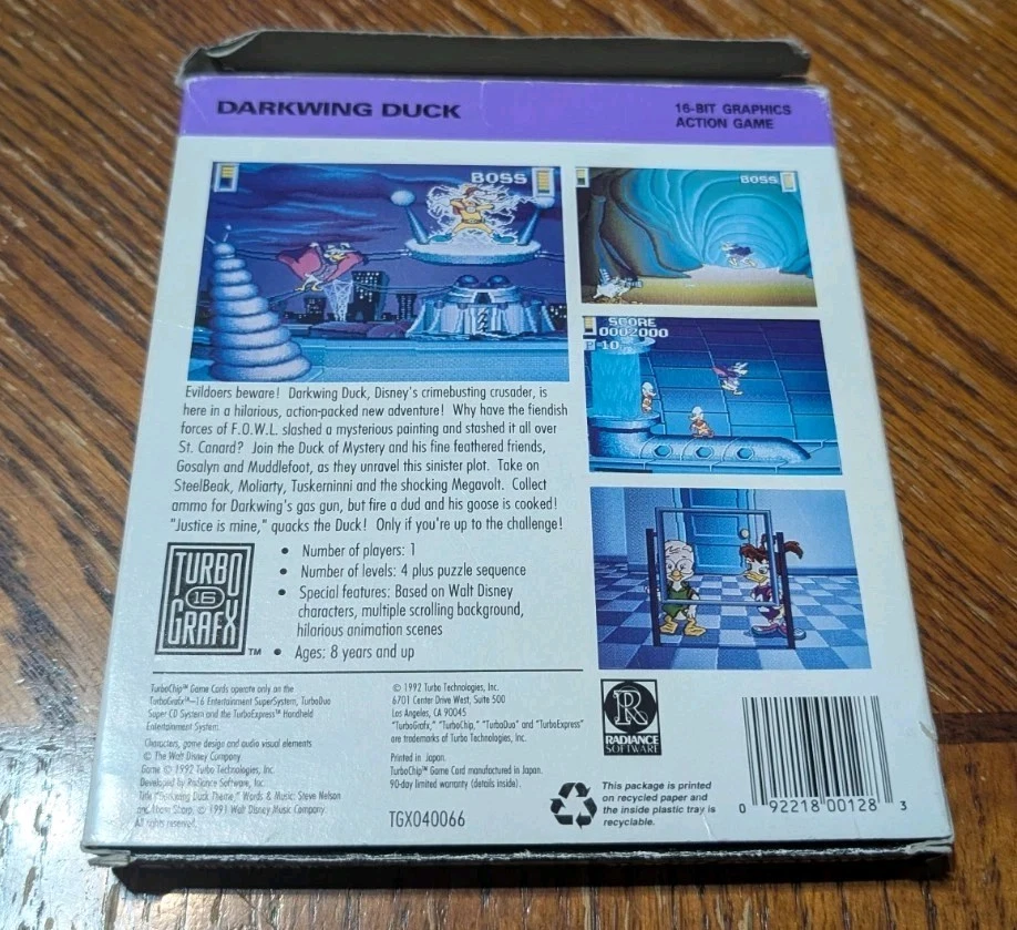 Darkwing Duck (TurboGrafx-16) Box And Tray ONLY - Image 2 of 4