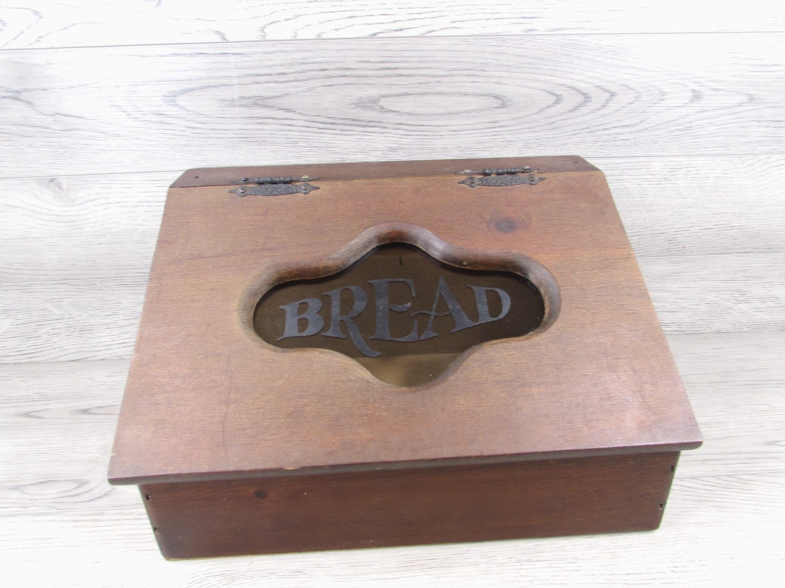 Vintage Wood Bread Box with Glass - Rustic Country Kitchen Decor
Opens in a new window or tab