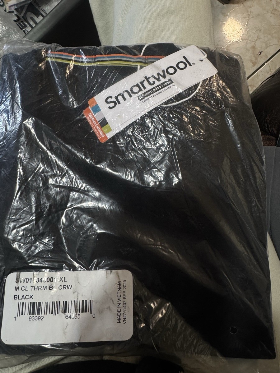 Smartwool Merino 250 Base Layer Crew Men's Clothing Black : XL