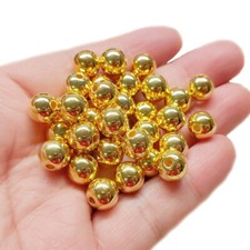 Round Gold Plated Acrylic Plastic 4mm 5mm 6mm 8mm 10mm 12mm Loose Beads Lot