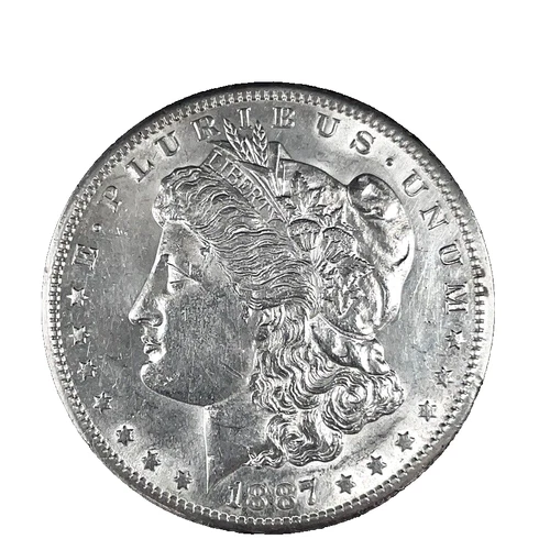 1887-S Morgan Dollar AU/UNC. 90% Silver $1 US Coin # 1990