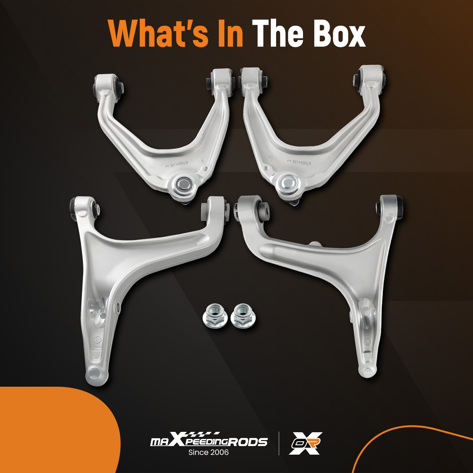 4pcs Front Upper & Lower Control Arms For Maserati Quattroporte Ghibli 2014+