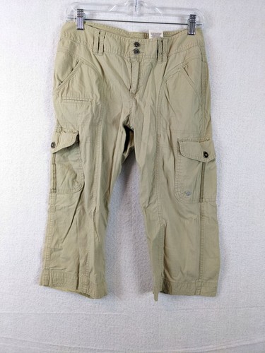 Columbia Womens Khaki Cargo Capri Pants Size 6 Cotton Blend