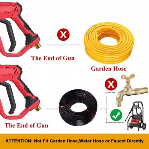 High Pressure 4000PSI Car Power Washer Gun Spray Wand Lance Nozzle 50FT Hose Kit - Picture 4 of 17