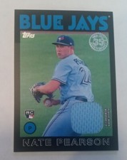 Nate Pearson 2021 Topps 1986 RC Relic Black  #d  024/199 Jersey #! - Blue Jays
