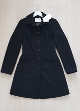 Hugo Boss Womens Ciera Wool Blend Collared Smart Coat Jacket Size Uk 8 Black