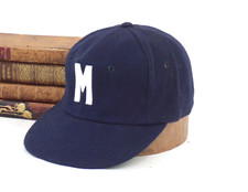 Vintage 70s Margate Surfs NJ Blue Wool Felt Baseball Hat New Old Stock sz Small