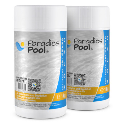 Paradies Pool Chlor Schnell Granulat 2 kg organisch Desinfektion Wasserpflege