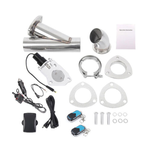 3" Exhaust Control Cut Out Dump Valve Dual Cutout Y Pipe with Manual Remote Kit - Afbeelding 1 van 15