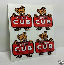 4 Piper Cub Aircraft Co.Vintage Style Airplane Decals / Vinyl Stickers 2.25 inch