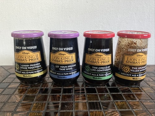 DISNEY THE LION KING II Simba's Pride Welch's Jelly Glass Jars 1998 SET OF FOUR - Picture 2 of 3