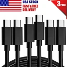 3-PACK USB C Type-C Fast Charging Data SYNC Charger Cable Cord 3/6/10FT LONG US