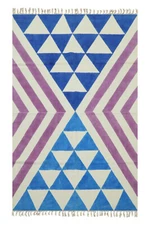 Blue Washable Area Rugs for Living Room Traditional Rug Pink Handmade Dhurrie