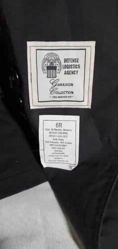 Defense Logistics Agency Garrison Collection Women's Black All Weather Army Coat - Picture 5 of 12