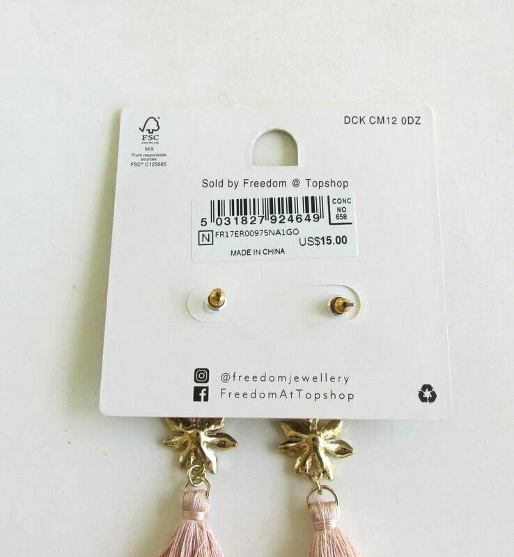PENDIENTES POSTE COLGANTE BORLA ROSCADA LIBERTAD DE TOPSHOP Foto 4 de 4