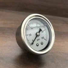Oil Pressure Gauge Fuel Pressure Regulator Gauge Liquid 1/8" NPT 0-100psi