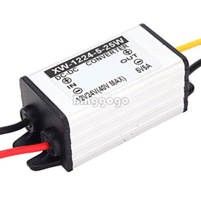 12V/24V to 5V 5A 25W DC-DC Converter Step Down Buck Power Supply Regulator