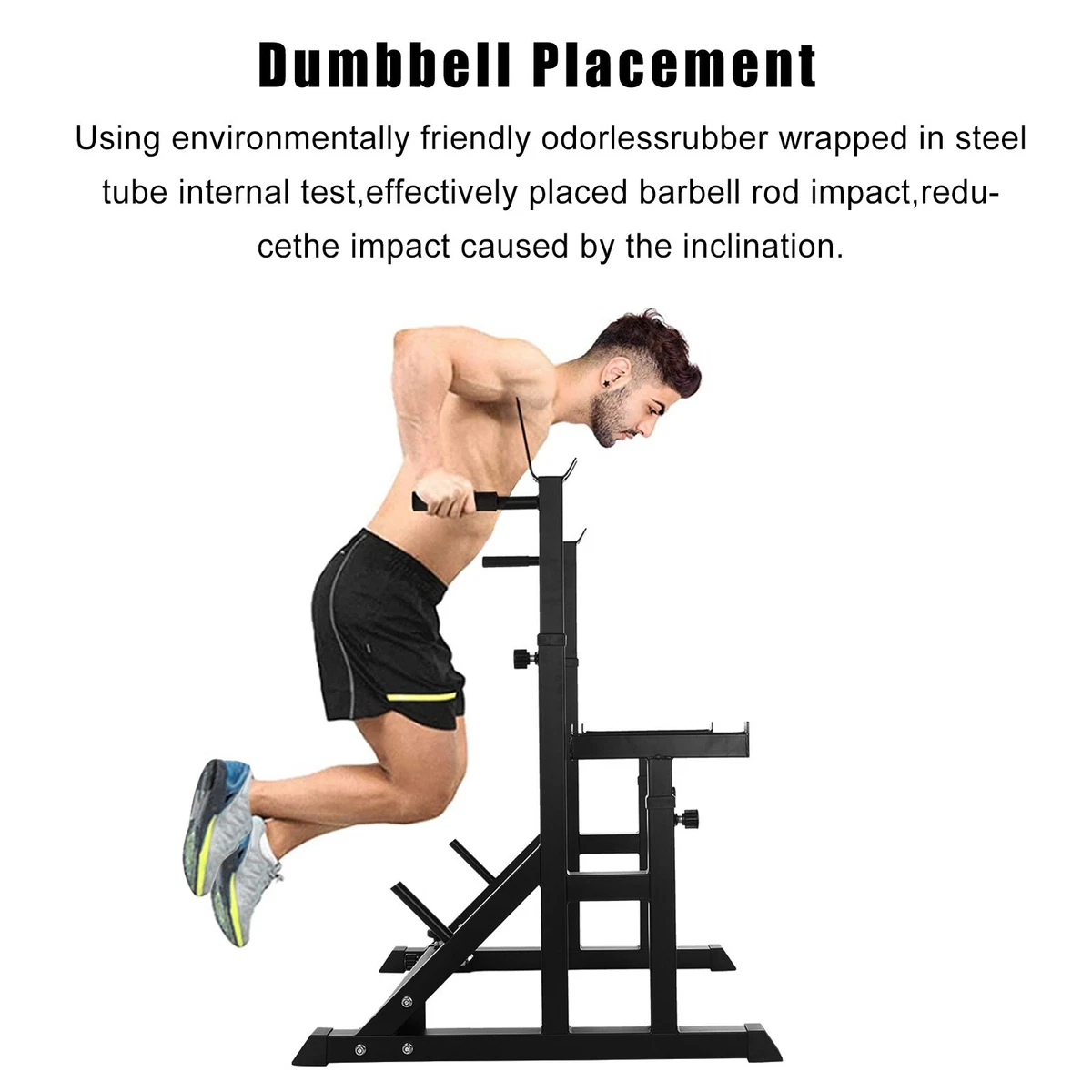 Adjustable Squat Rack Stands Multifunction Barbell Bench Press Dipping Station
