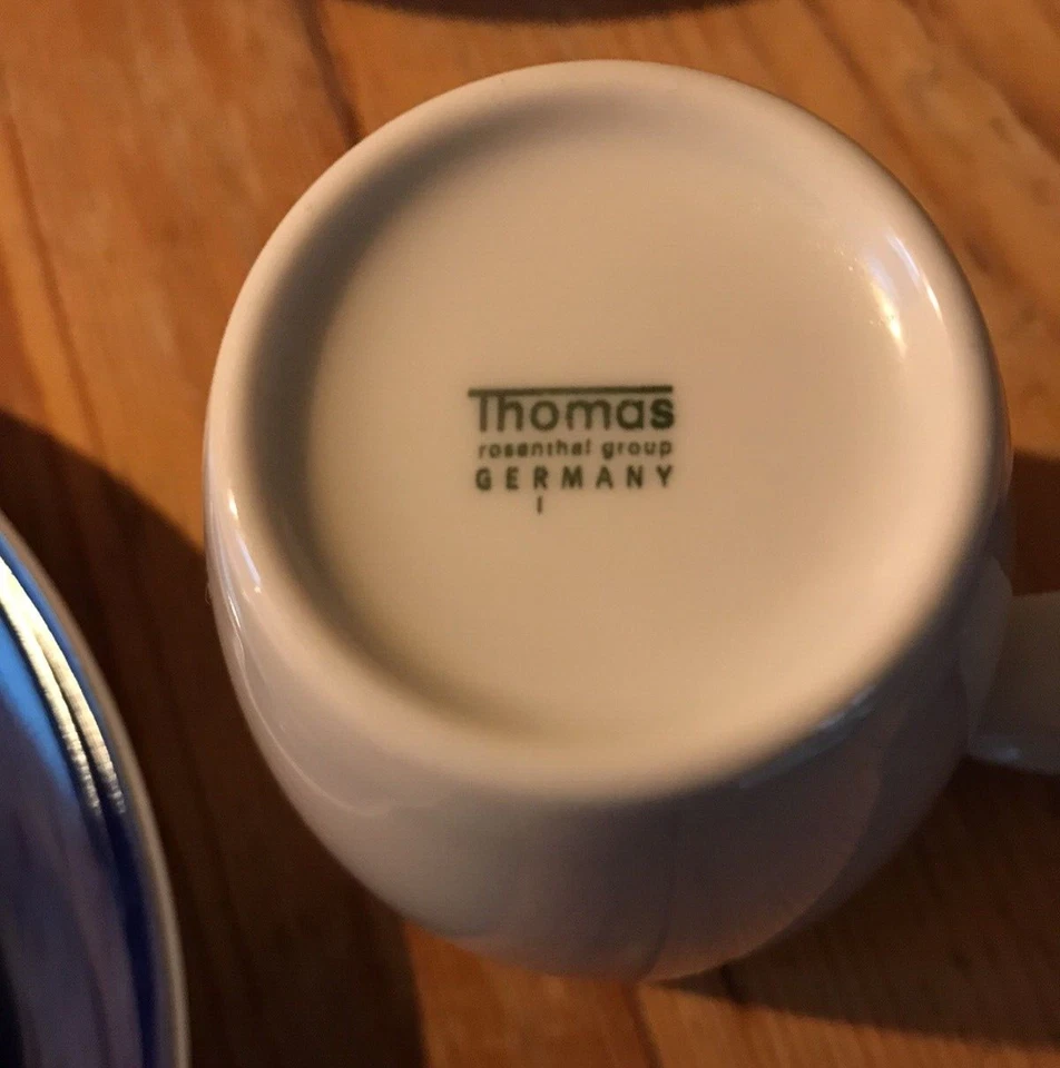 Thomas Rosenthal Group Germany Vario Blue Blau 3 Gedecke Teller Tassen - Bild 4 von 4