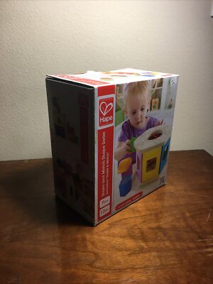 Hape Shake and Match Toddler Wooden Shape Sorter Toy Multicolor