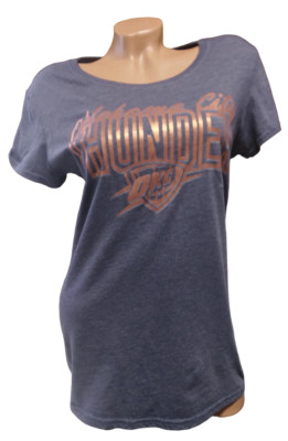 OKC Thunder T-shirt Sexy Women's Size XL NBA Blue/Grey Orange **FAST SHIPPING**