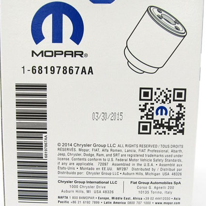 13-18 Dodge Ram 6.7L Diesel FUEL FILTER CUMMINS OEM NEW MOPAR PART #68197867AB - Picture 5 of 5