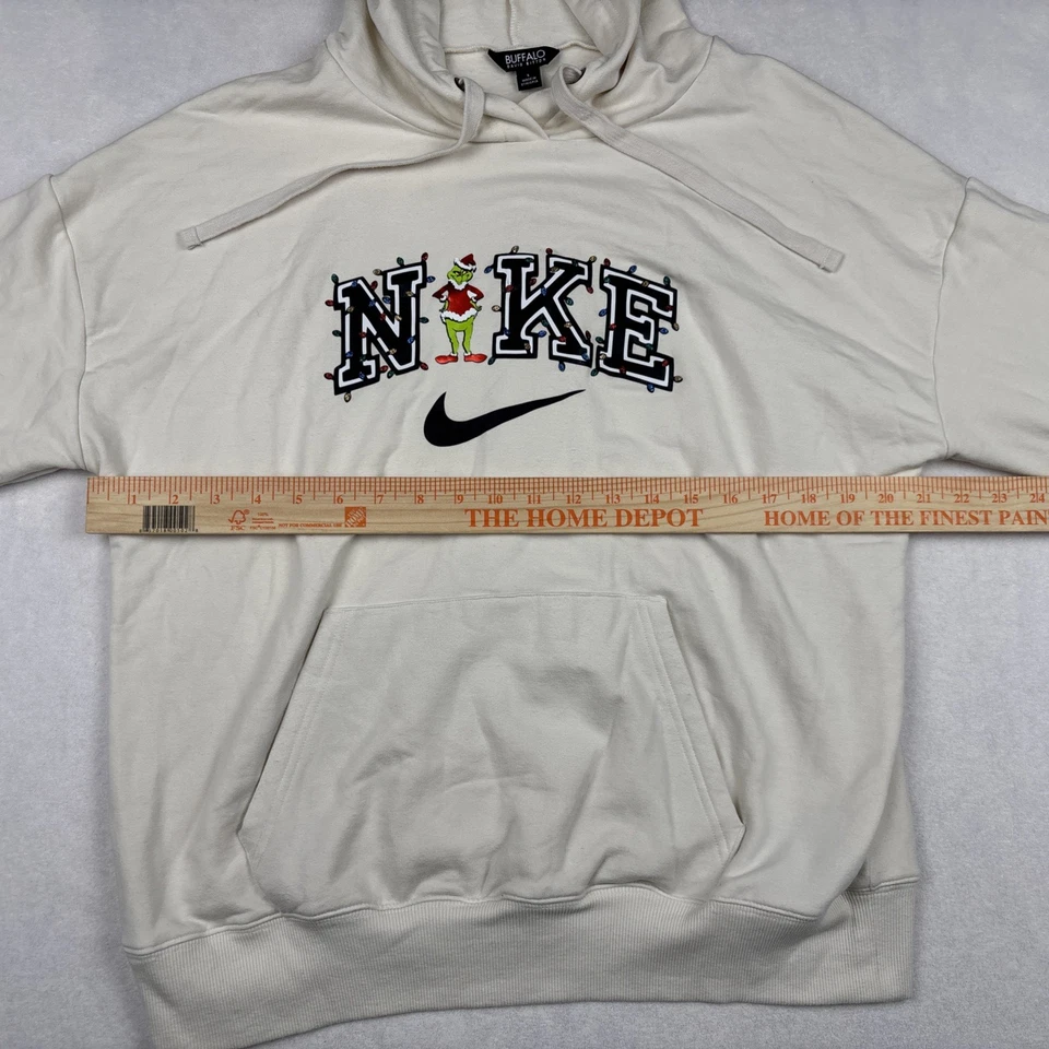 Sudadera con capucha Nike Buffalo David Bitton Grinch auténtica para hombre marfil grande suave elástica Foto 4 de 4