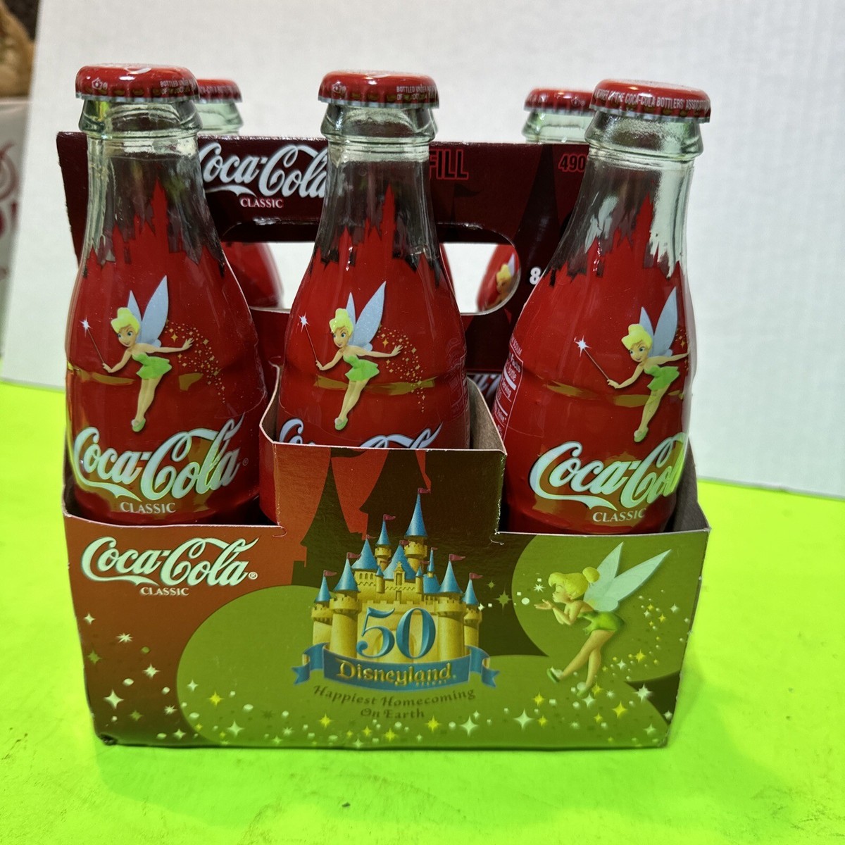 2005 DISNEYLAND 50TH ANNIV TINKER BELL COCA-COLA COKE BOTTLES 6