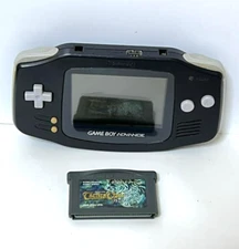 Nintendo Game Advance Black AGB-001 Handheld Console Tested Works +Free Game