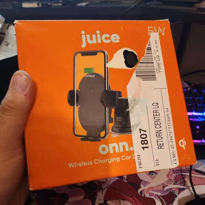 Onn 5W Wireless Charging Car Dash Mount, Black WIABLK100008882