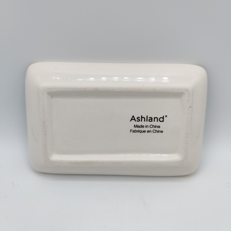 Ceramic Trinket Tray Dish Initial U Monogram Soap Dish Colorful Jewelry