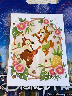 Disney WonderGround Chip and Dale Happy Summer Song Postcard