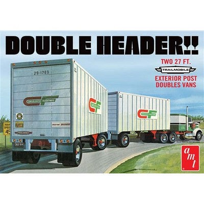 AMT 1:25 Double Header Tandem Van Trailers Skill 3