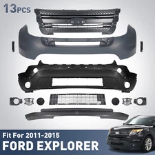 For 2011-2015 Ford Explorer Front Bumper Grille Assembly Kit With Fog Light