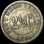 1881 Republica Colombia 2-1/2 Centavos DOS Y MEDIO World Coin KM# 179 Type 1 — photo 7