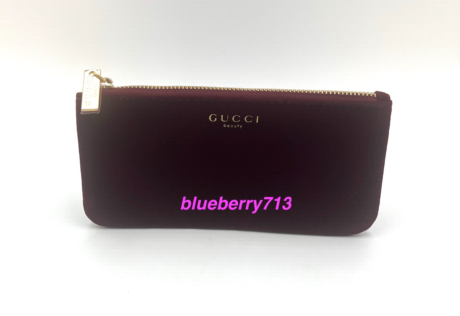 New! Gucci Beauty  Makeup Bag Pouch Clutch  with zipper ~ Burgundy