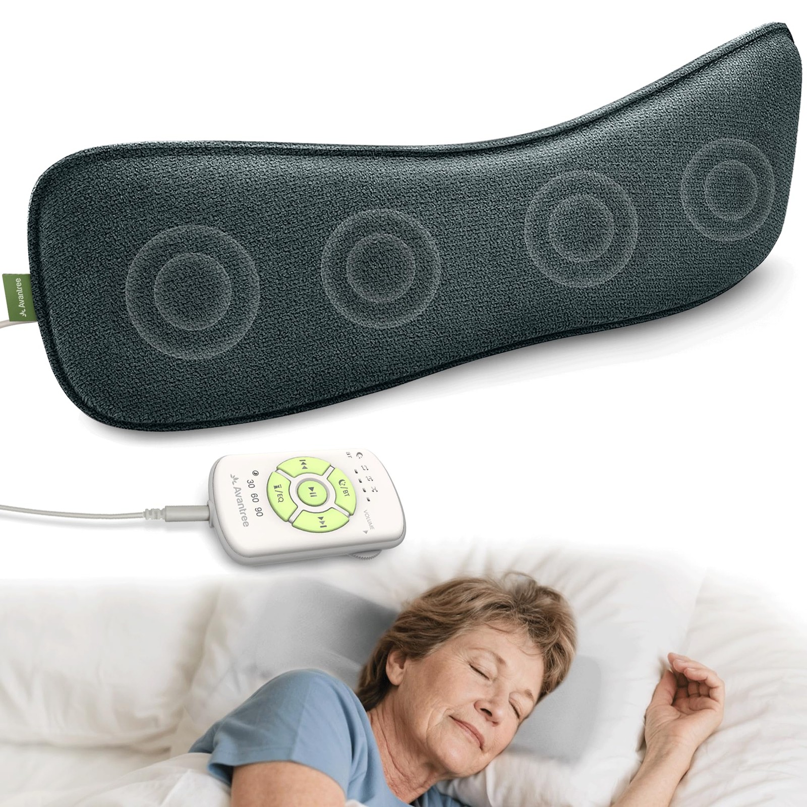 Oreiller Haut-Parleur Slumber 2 soulage les acouphènes grâce au Bluetooth sans fil