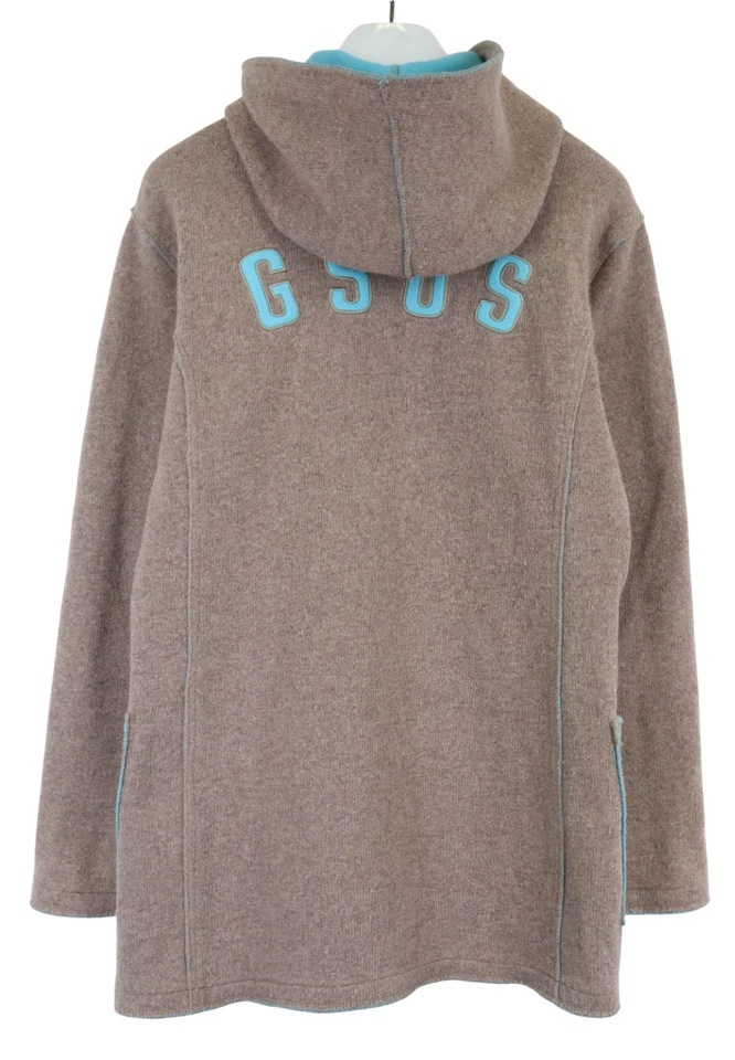 GSUS SINDUSTRIES Chaqueta Para Hombre GRANDE Gris Con Capucha Bolsillo Logo Mezcla de Lana Lona Foto 2 de 4