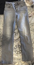 Levi's 501 Gray Button Fly Men's Regular Fit Straight Denim Jeans