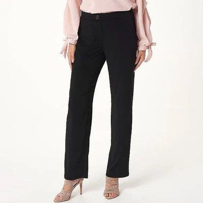 Susan Graver Liquid Knit Pull-On Pants Black