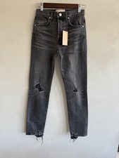  260 CQY DESIGNER JAPANESE DENIM HIGH RISE Vintage Slim Gray JEANS Women  s 25