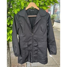 PRADA Black Zip Up Jacket Polyester 2 Pocket Women's Coat Sz. 40 Small