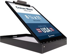 Saunders Cruiser Mate Black Aluminum Clipboard with Storage HIPAA Compliant