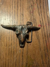 Solid Brass Texas Longhorn Belt Buckle