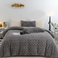 Fluffy Duvet Cover King Size Warm Cozy Faux Fur Comforter Cover for Winter, 3...