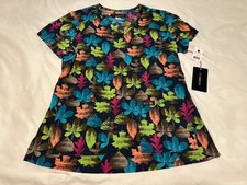 Koi Basics Scrub Top Fall Leaves LESLIE Women  s Size Small NWT